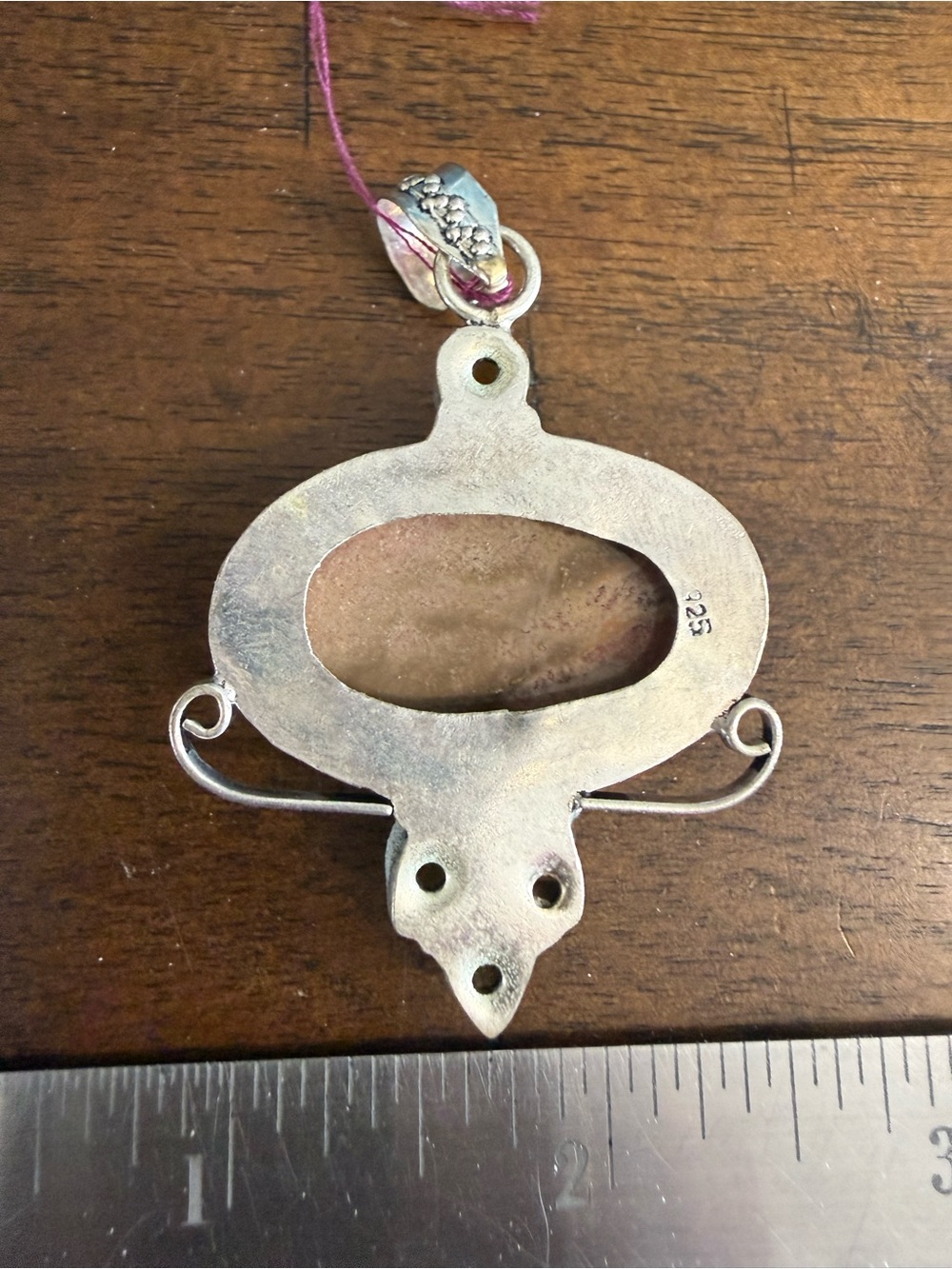 Jasper and Yellow Citrine Silver Pendant - Picture 3 of 3